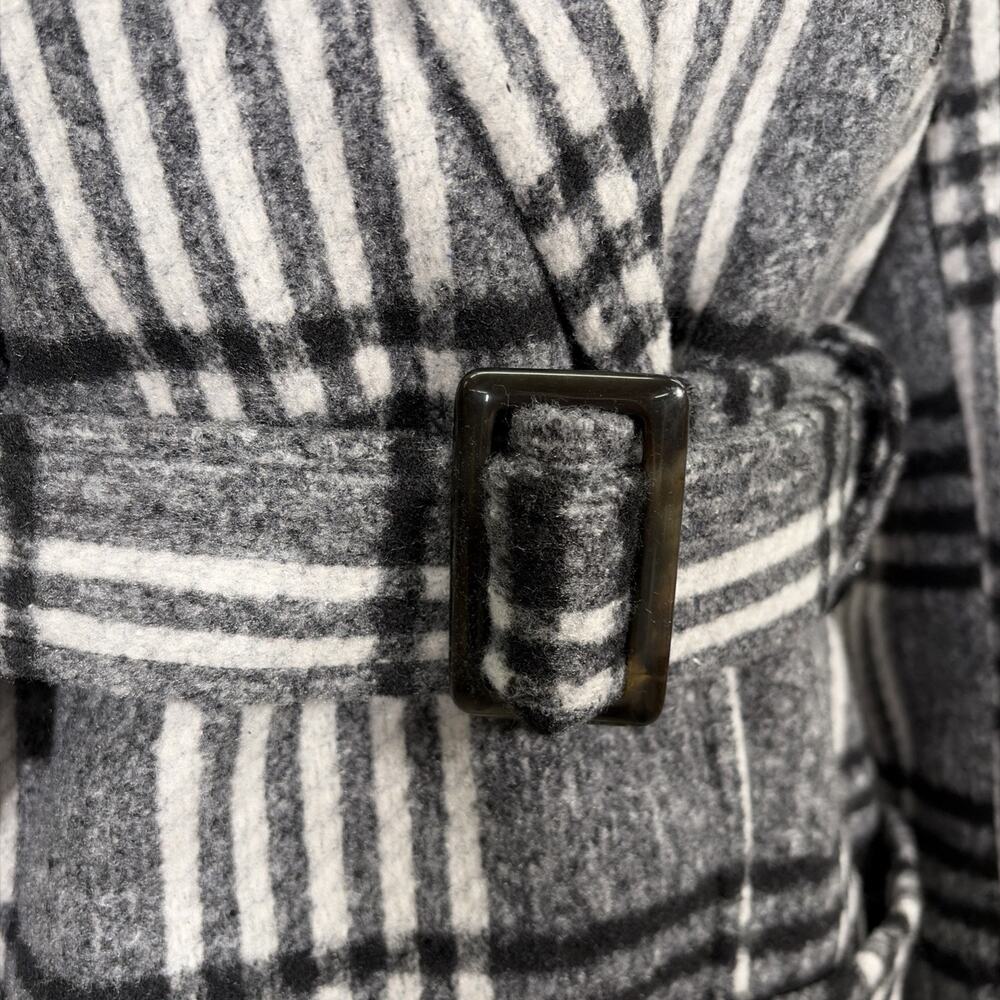 NWT Motherhood Maternity Women's Pea Coat Black & White Plaid Size Small Chrty - Picture 3 of 16
